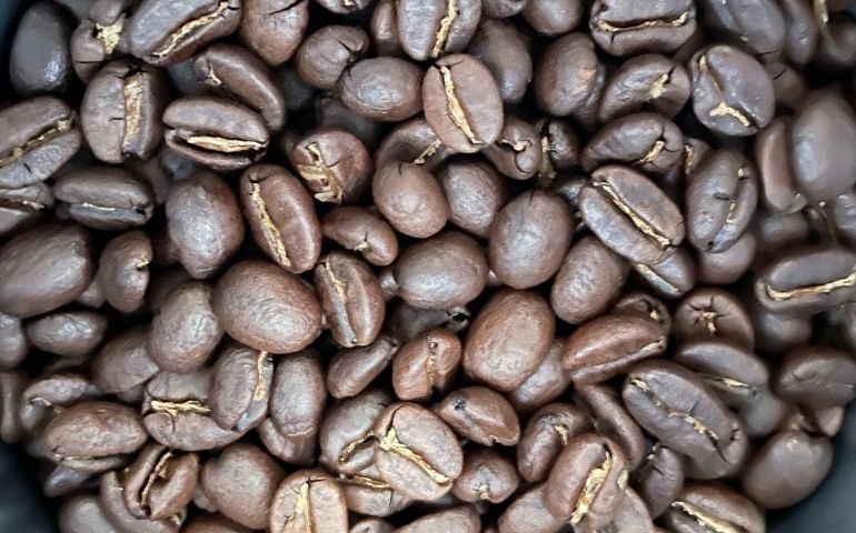 コーヒー豆のアップ